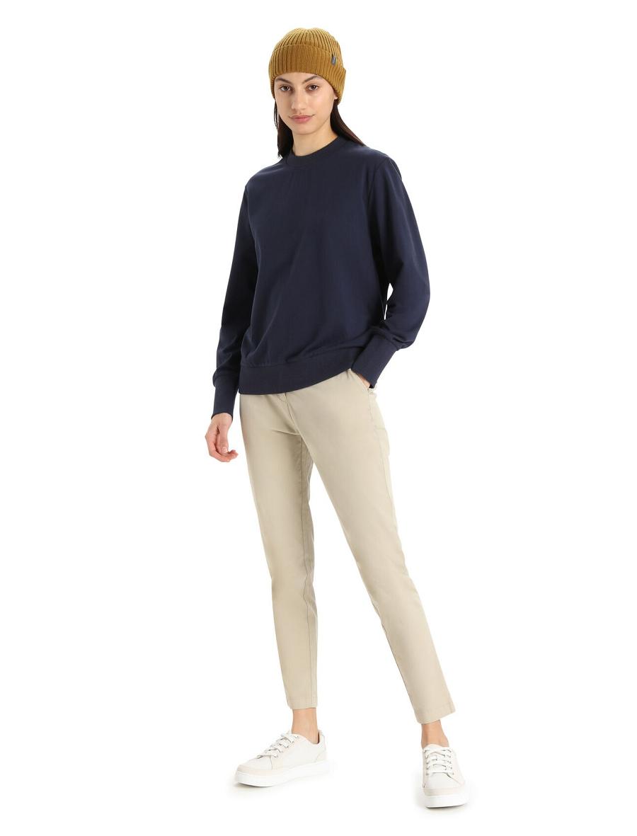 Sweats Icebreaker Merino Central II Long Sleeve Femme Bleu Marine | FR 1617AHKP